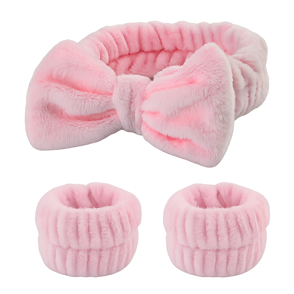 Rinsenity Drip-Guard Set — Plush Bow Style