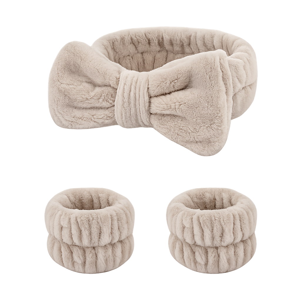 Rinsenity Drip-Guard Set — Plush Bow Style