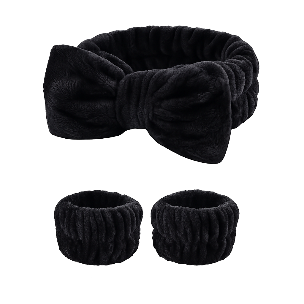 Rinsenity Drip-Guard Set — Plush Bow Style